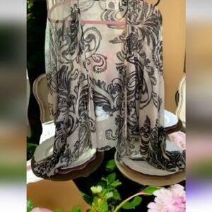 LUKA  sheer jacket/cape bone & black OS nice over anything . Nice sleeves